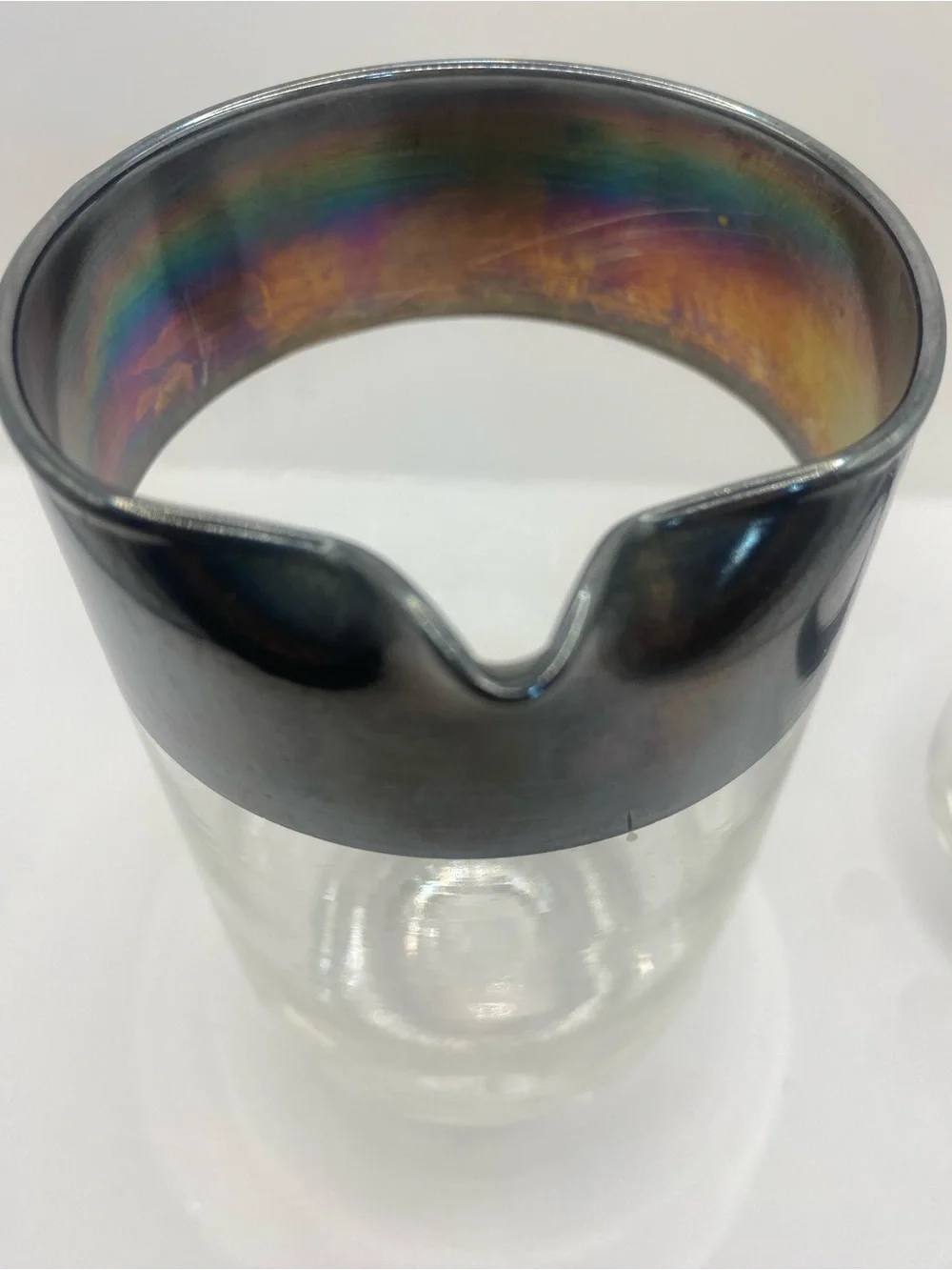 Vintage Dorothy Thorpe Silver Crystal Cocktail Pitcher & Roly Poly Glass